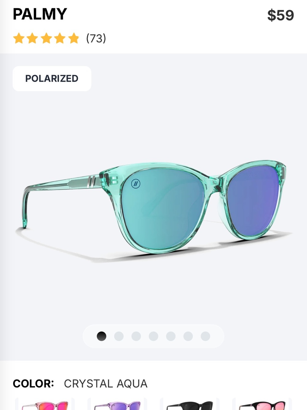Blenders PALMY Crystal Aqua Polarized Women's Sunglasses